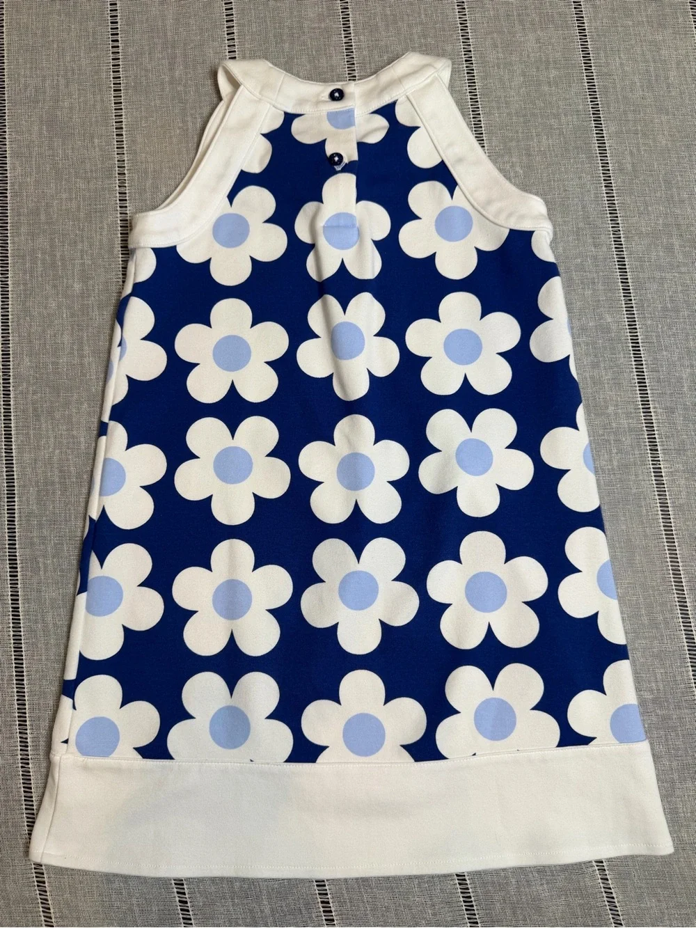 Gymboree Size 7 Blue Flower Dress Hippy Retro Mod Sleeveless